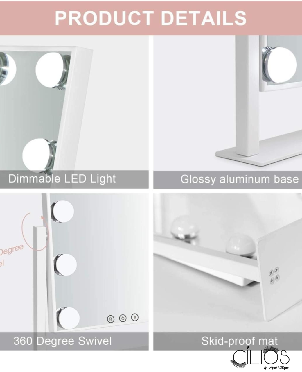 12 led LumiGlow Pro Makeup Mirror