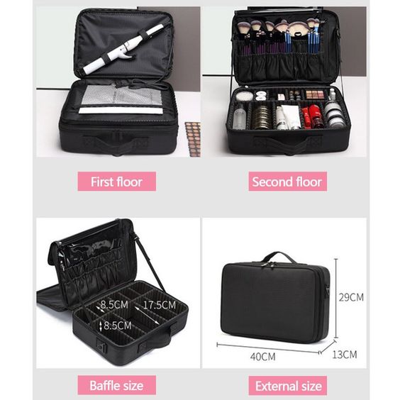 Multi layer professional makeup tool storage case 40*29*13 cm